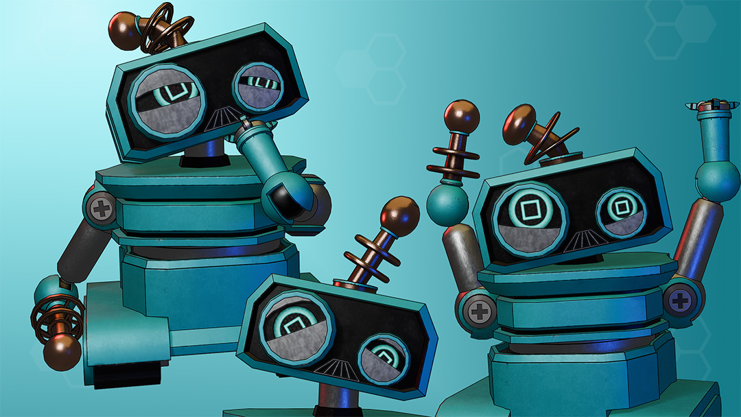 Three robots in an image