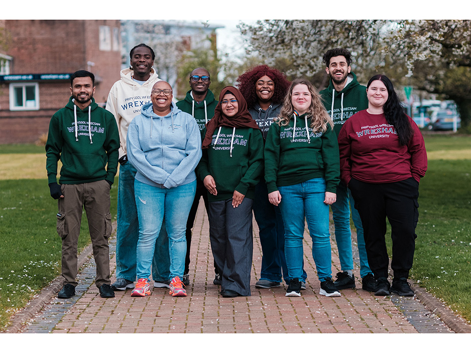 Students stood together smiling