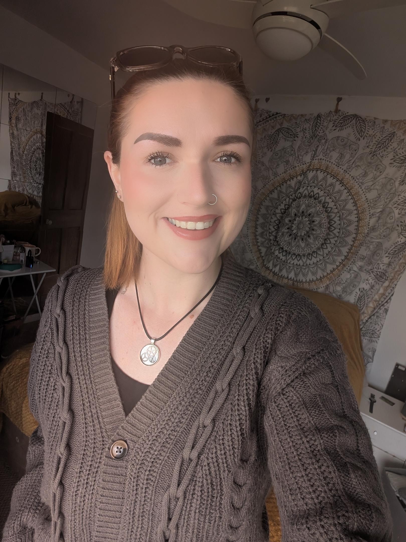 A student smiling
