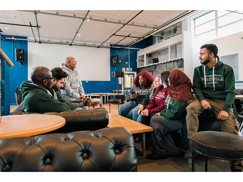 Students sitting chatting