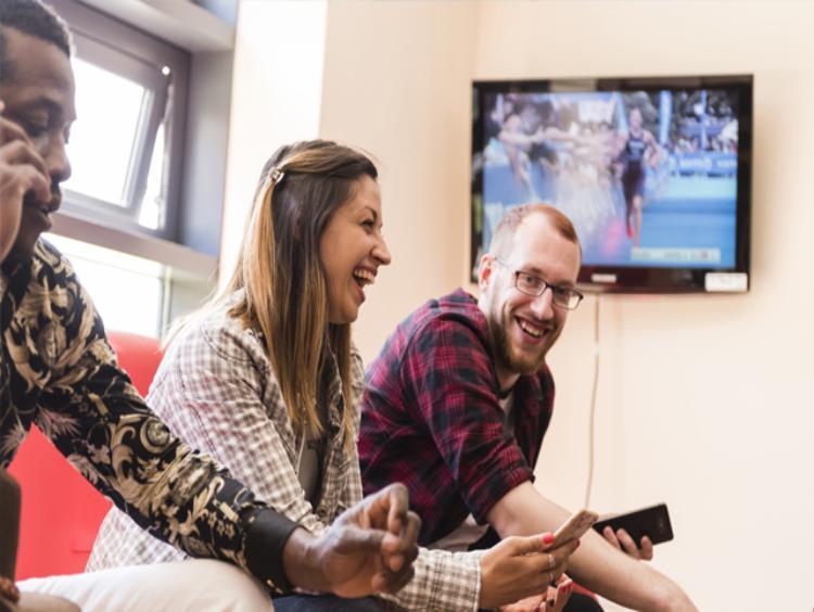 Students in Wrexham Village accommodation