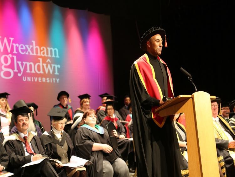 Chancellor Colin Jackson at a graduation ceremony