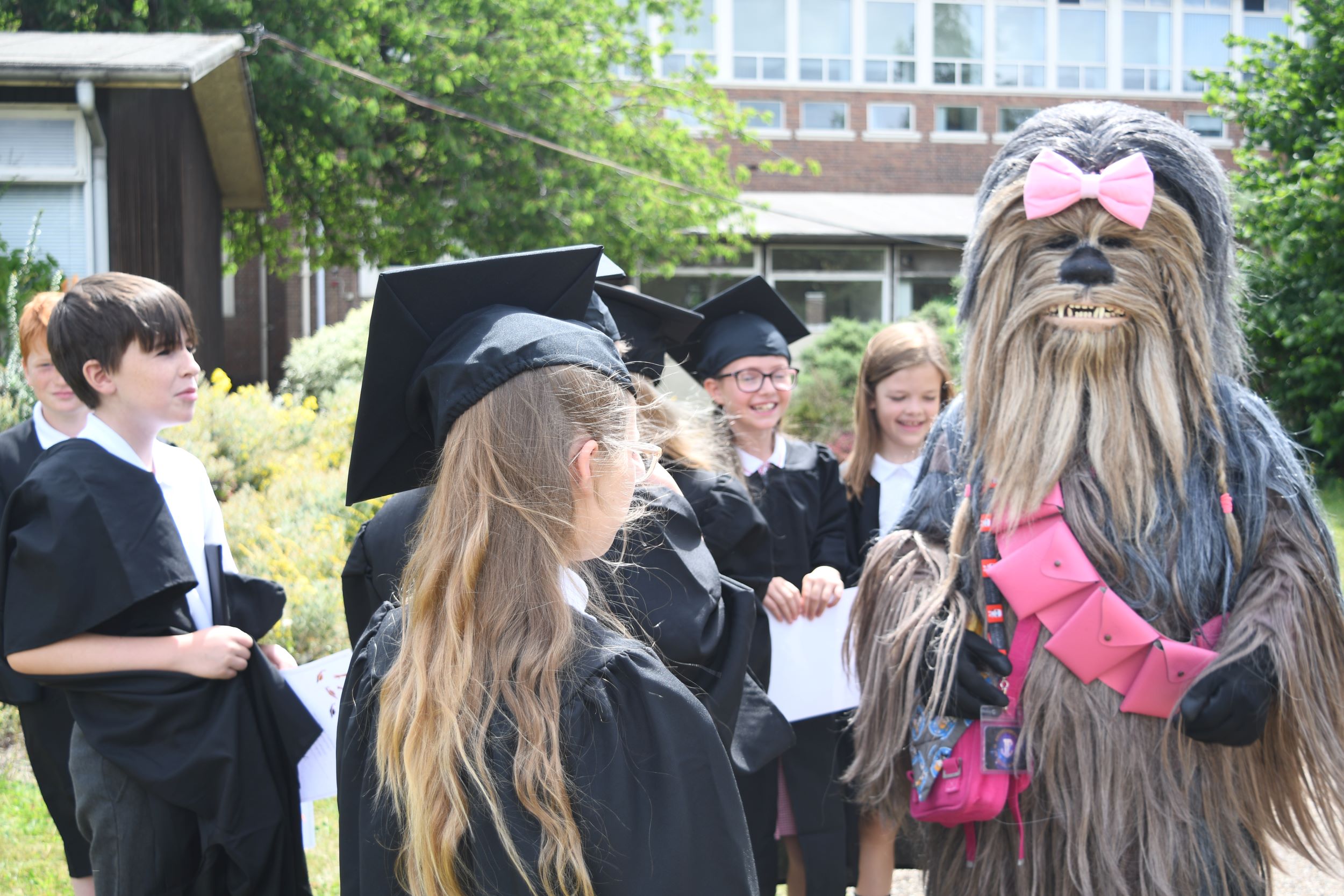 chewbacca and students graduation