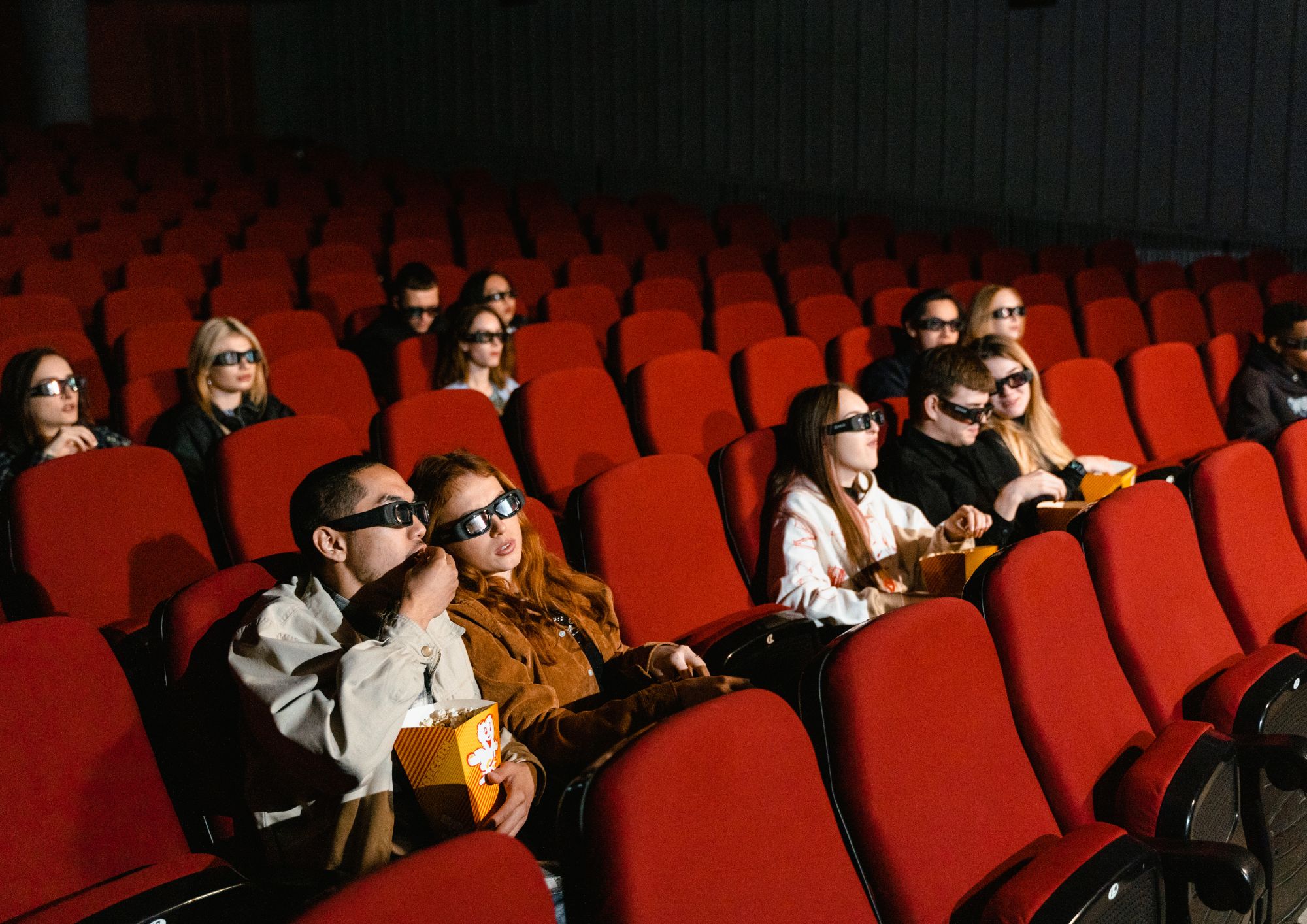 Cinema goers watching a movie
