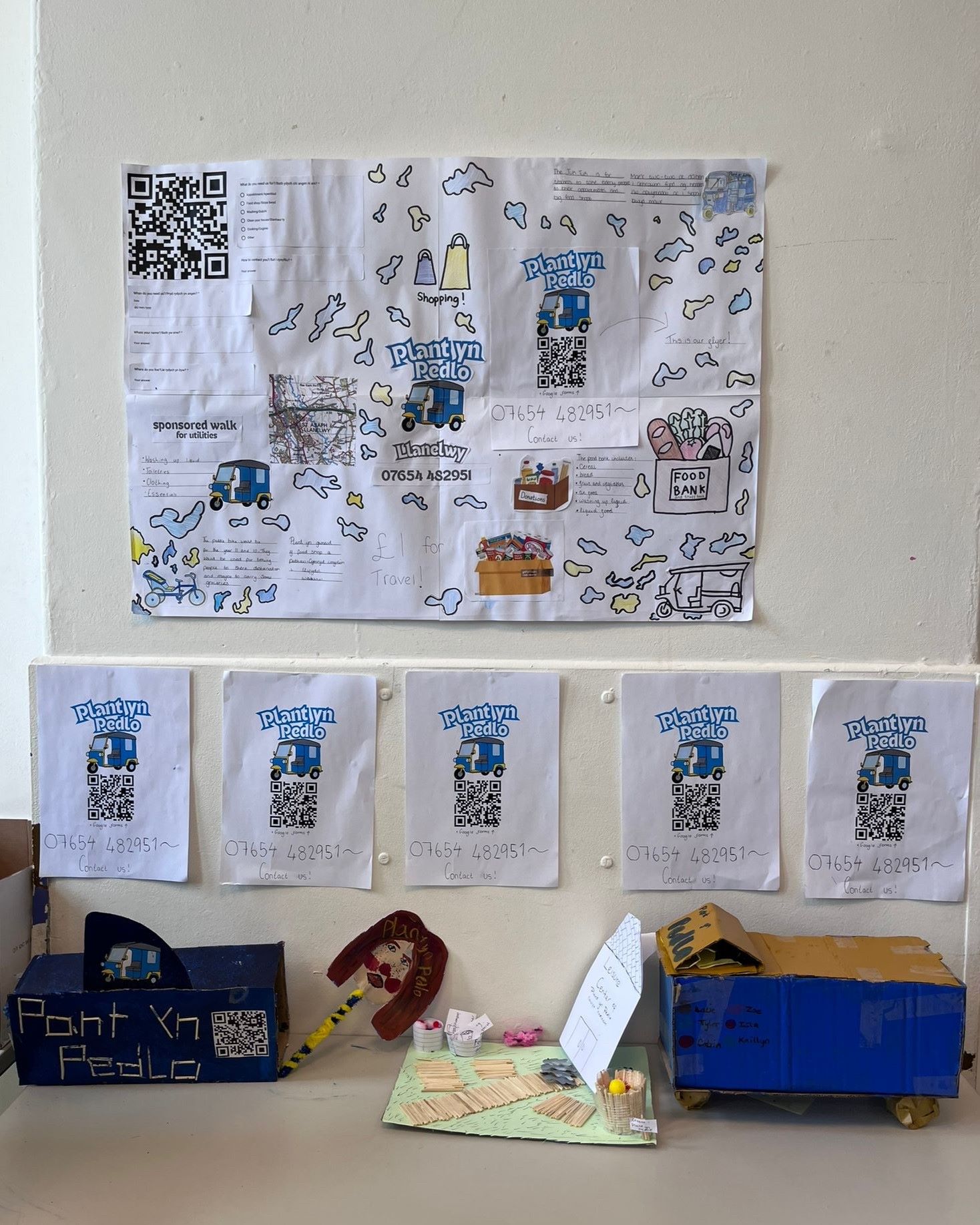 Image of a piece of work constructed for the tomorrows changemaker programme by a group of young people.