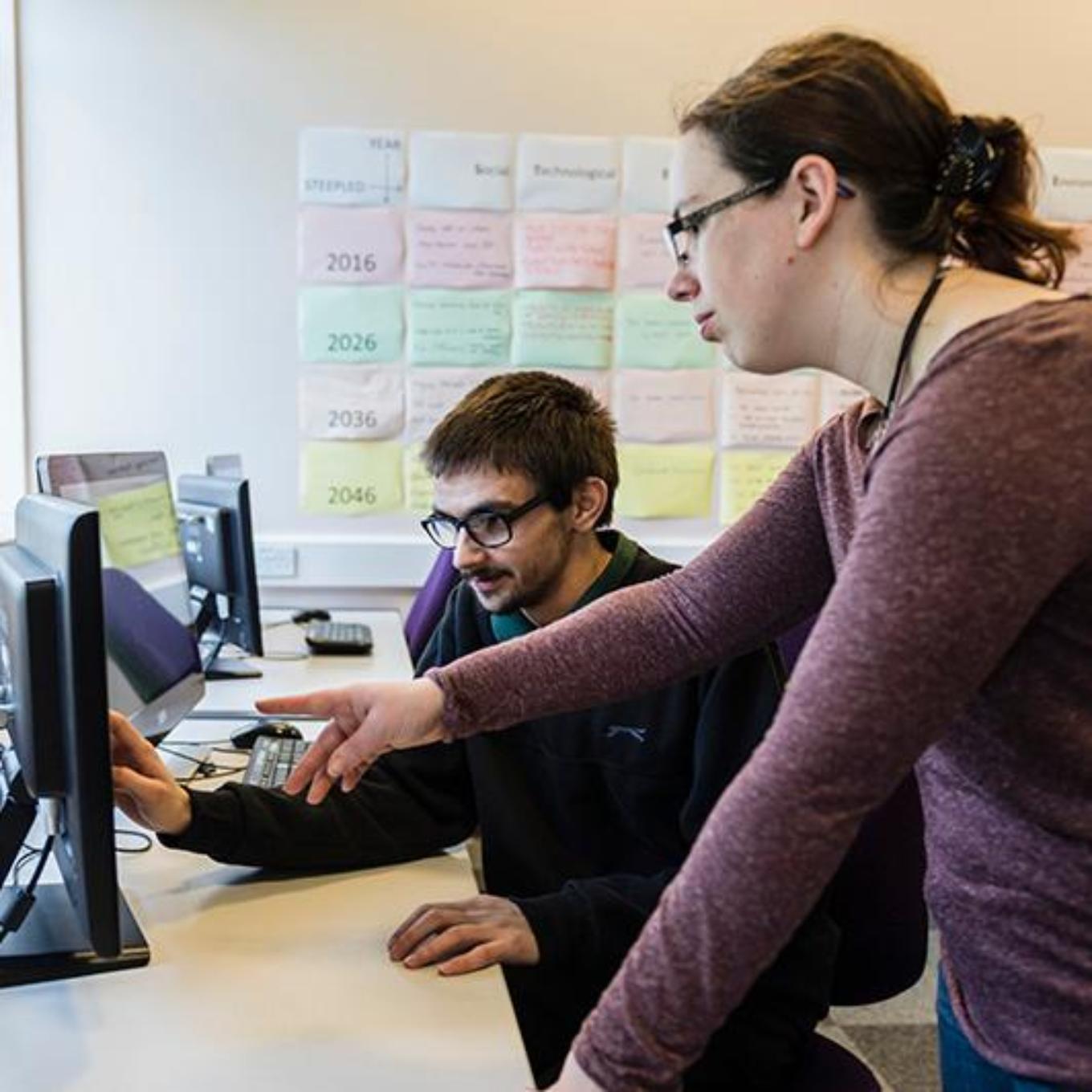 Students at computer