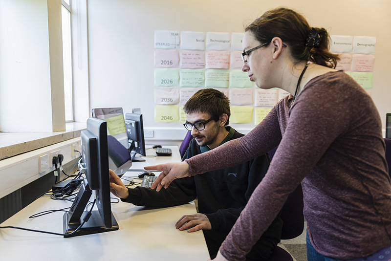 Students at computer