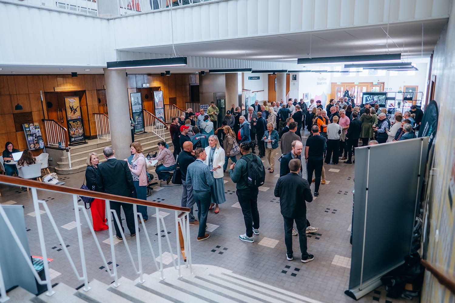reception area with lots of people