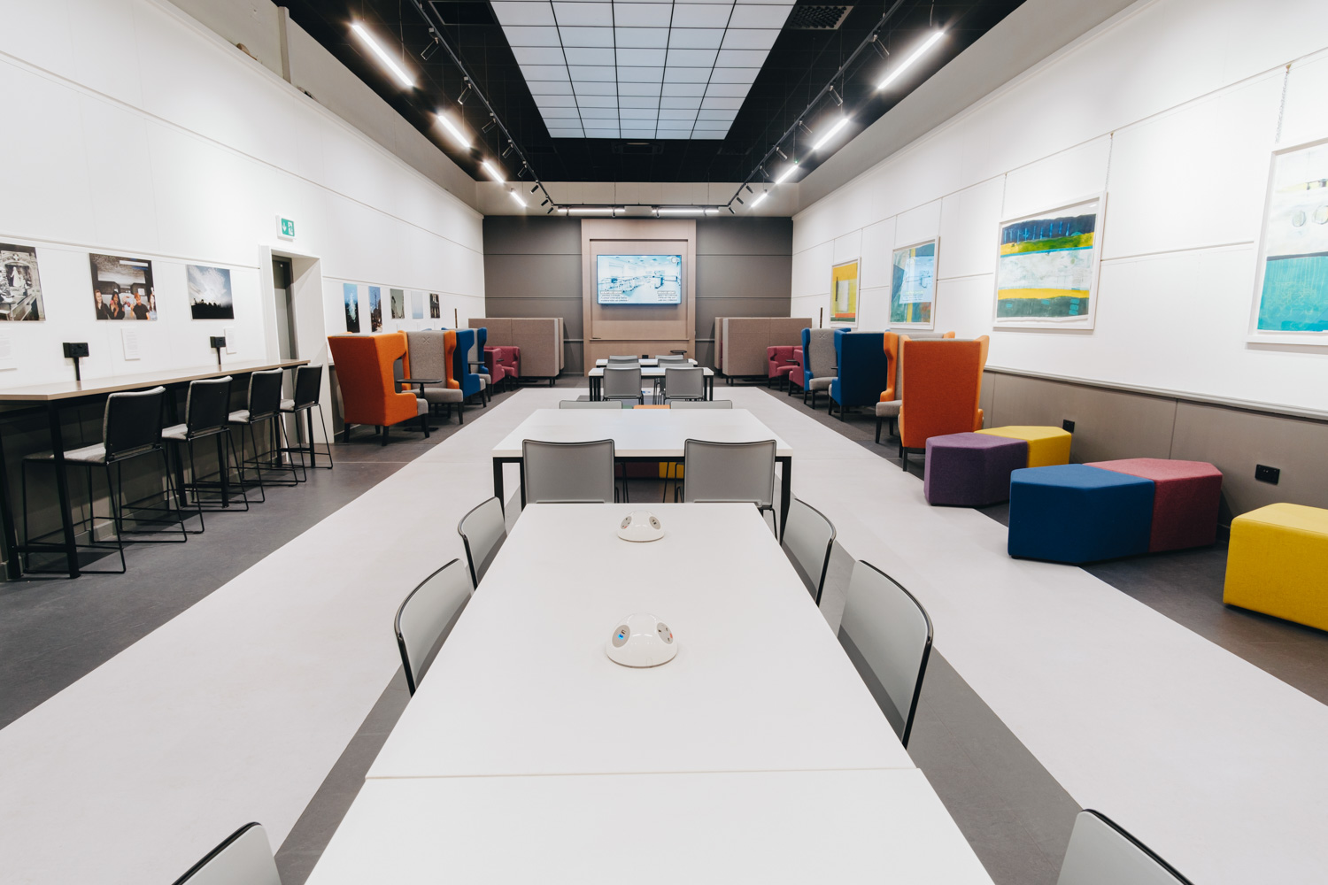 Wide view of The Gallery work areas