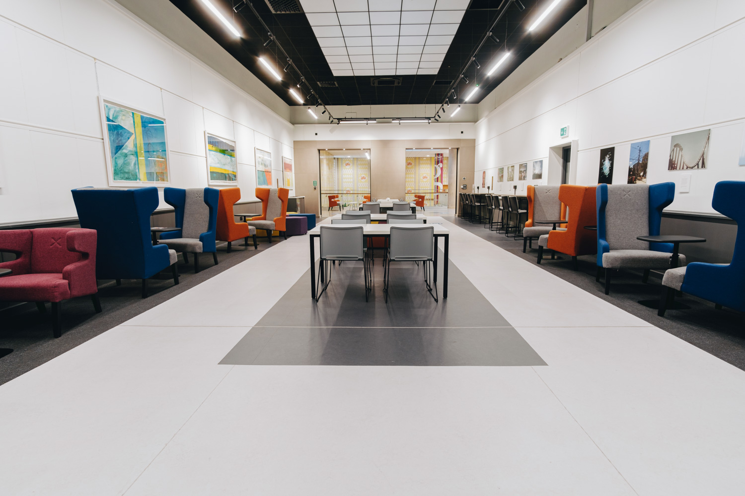 Wide view of The Gallery work areas