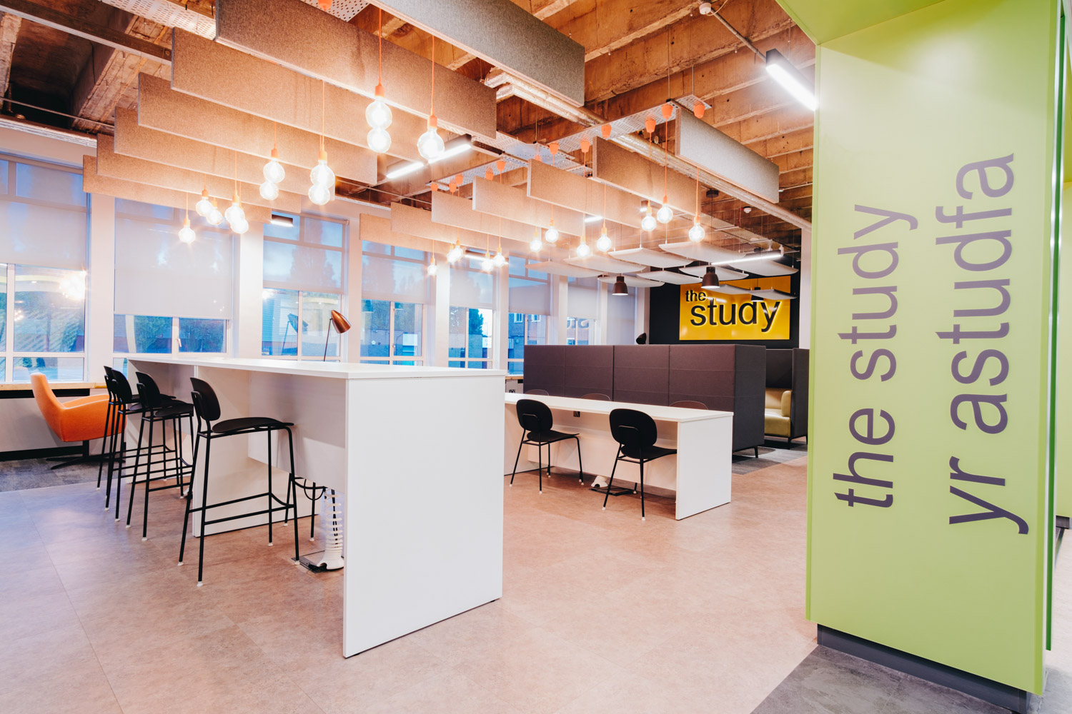 Wide view of The Study work areas
