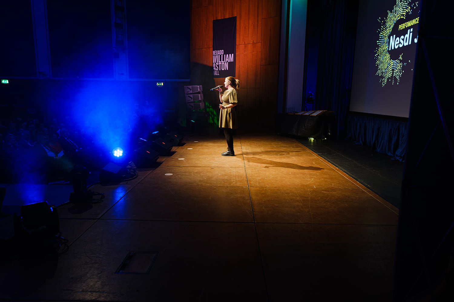 Singer on stage