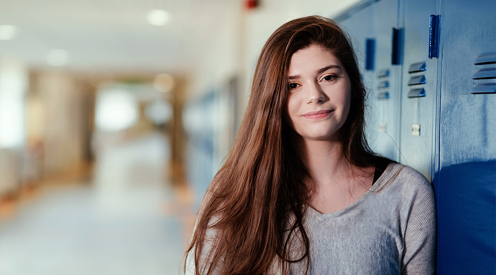 Female student in corridor