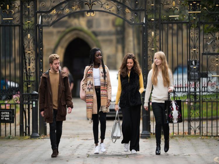 Students in the city center