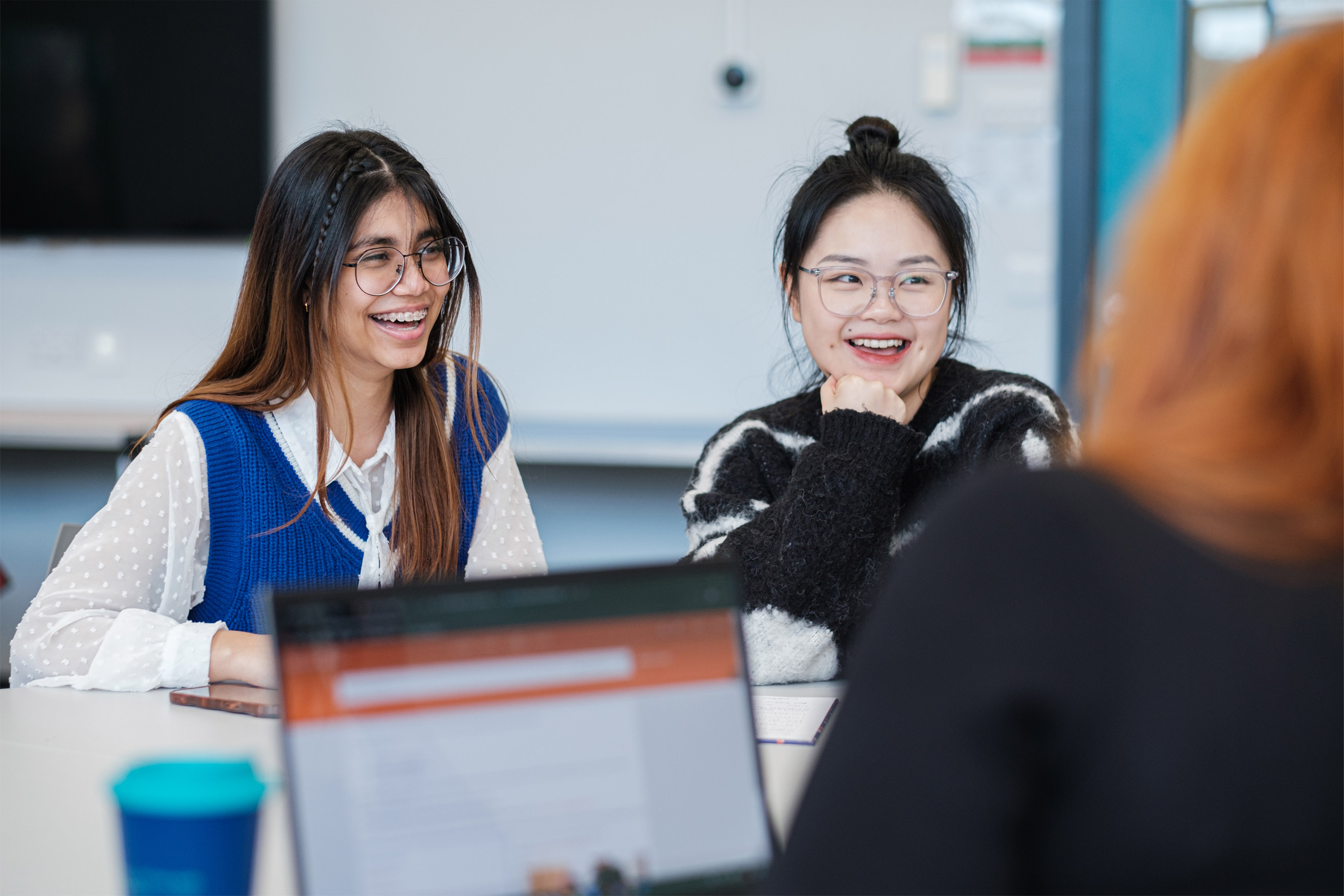 Students laughing