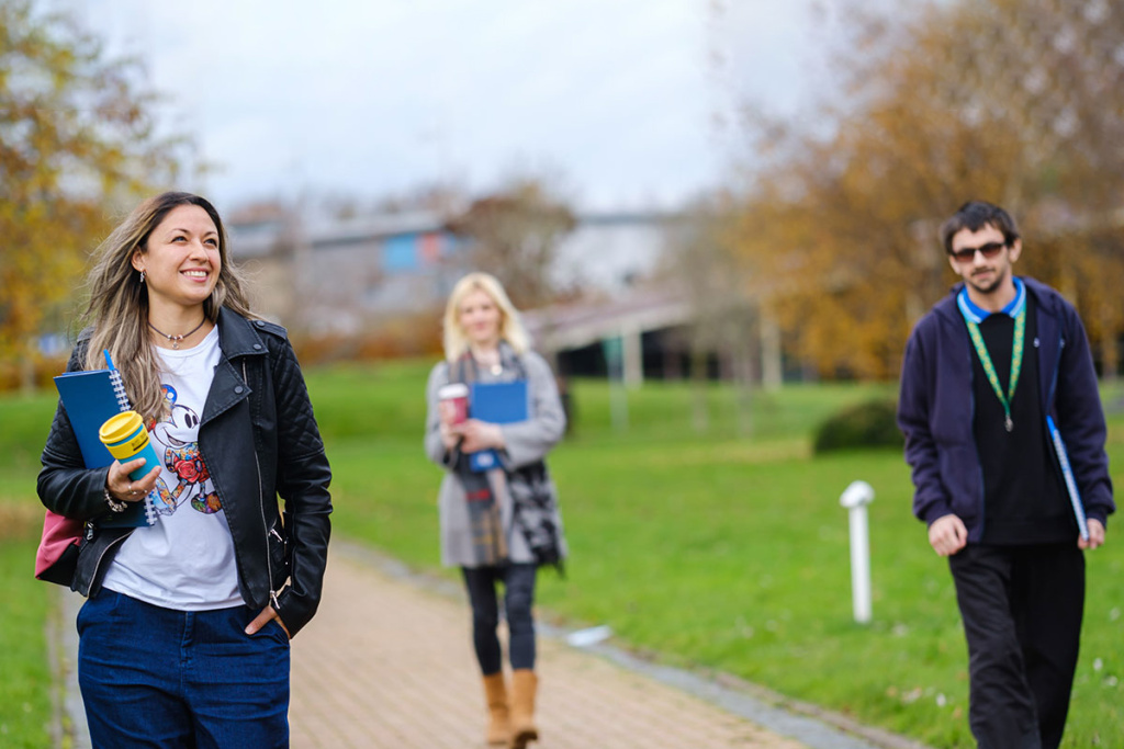 Students walking