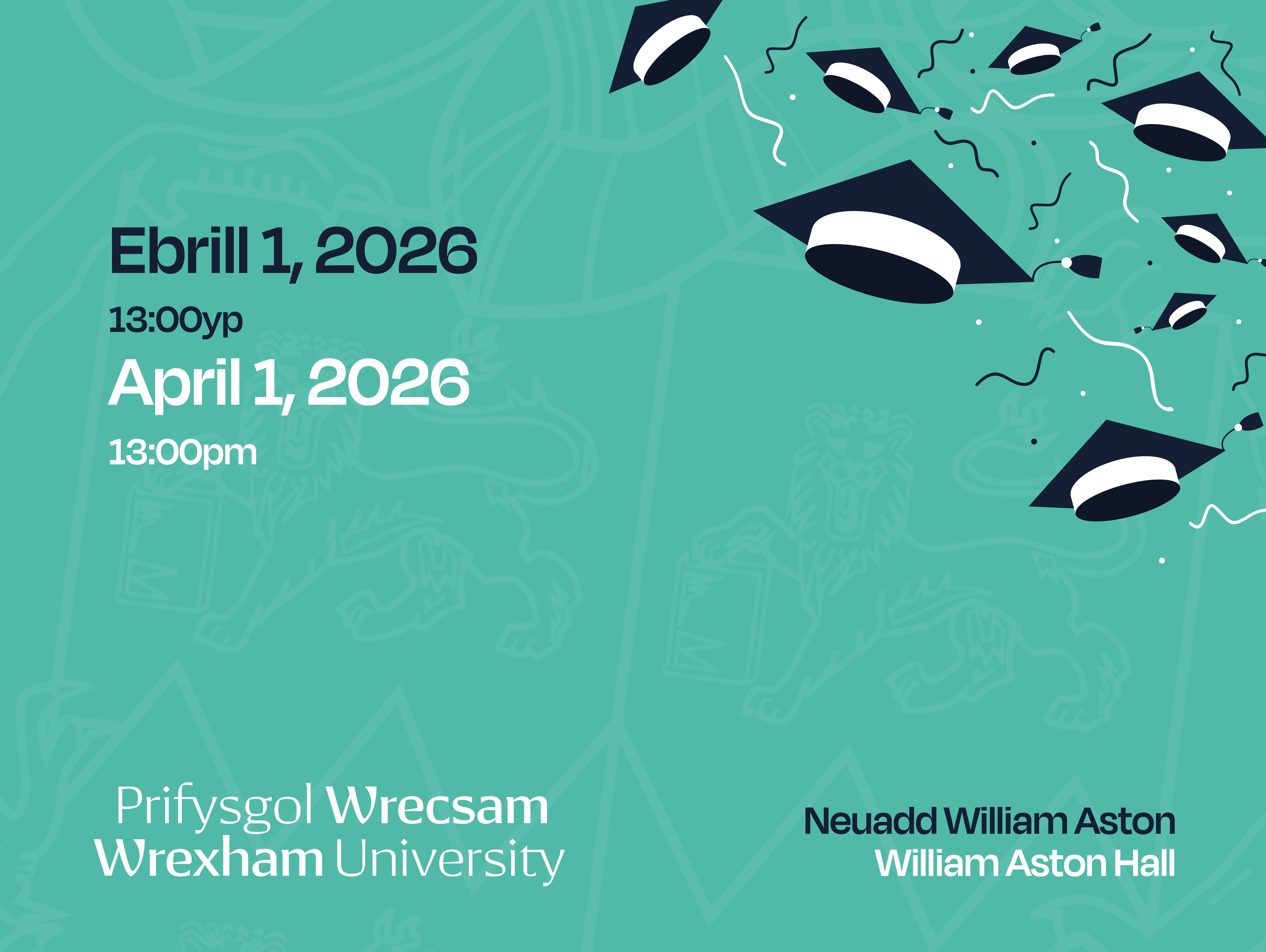 Ceremony E graduation banner