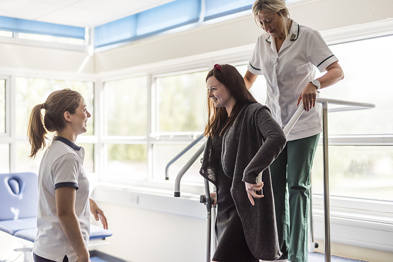 Physiotherapy and Occupational Therapy students in clinic