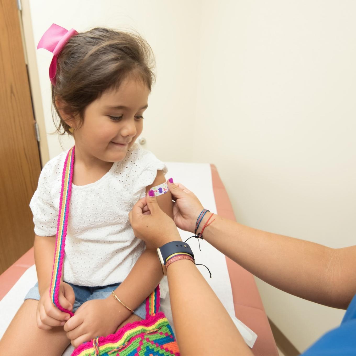 a child having a flu vaccine