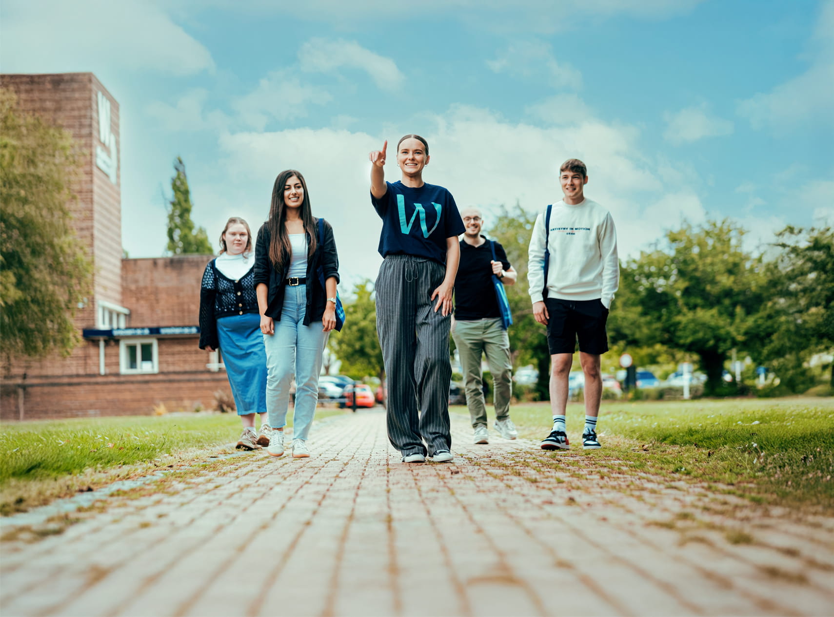 Students taking part in an open day tour