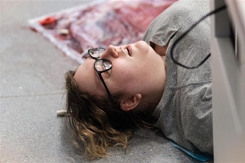 Student acting injured as part of our major incident day
