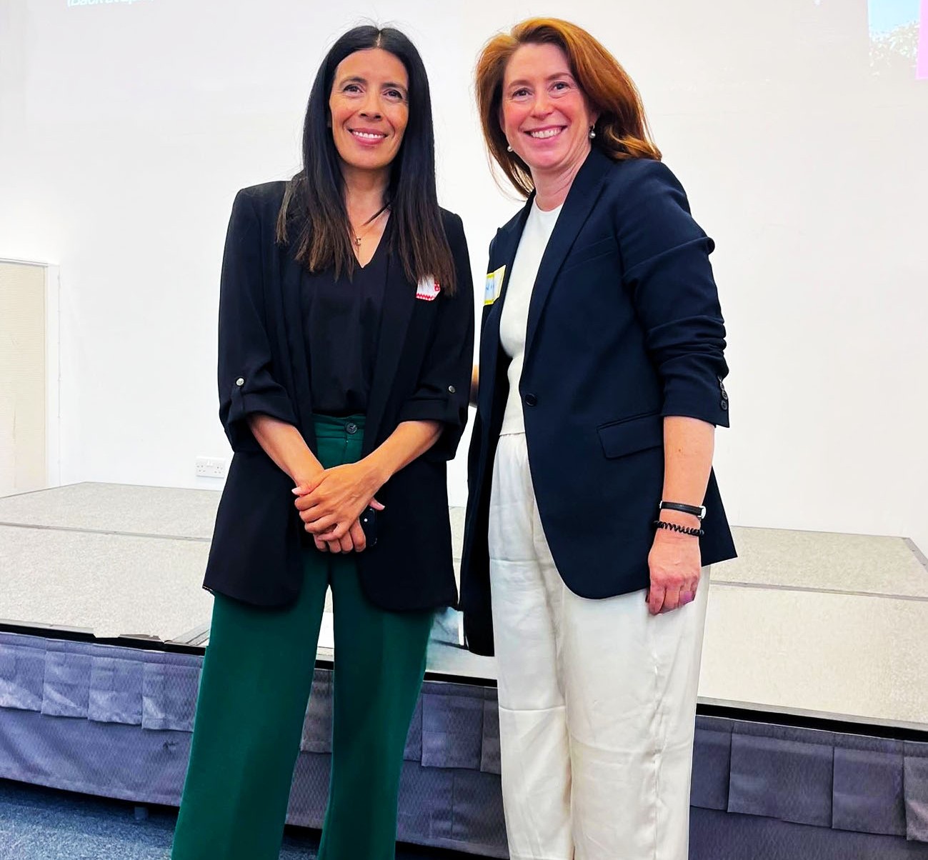 Rocío Cifuentes (Children’s Commissioner for Wales) and right Nina Ruddle (Head of Public Policy Engagement, Wrexham University)