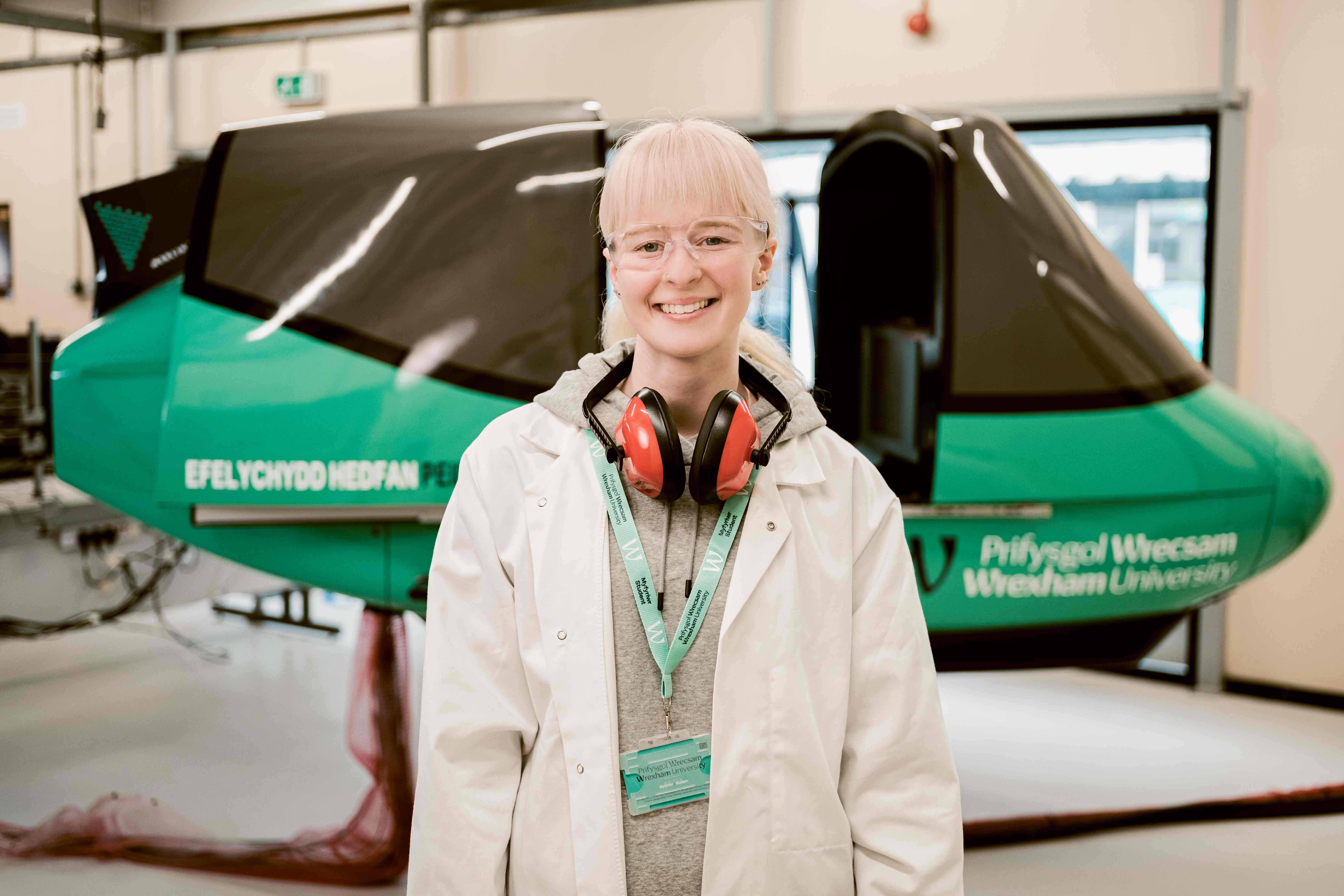 Wrexham student Amber Wilkes at Airbus
