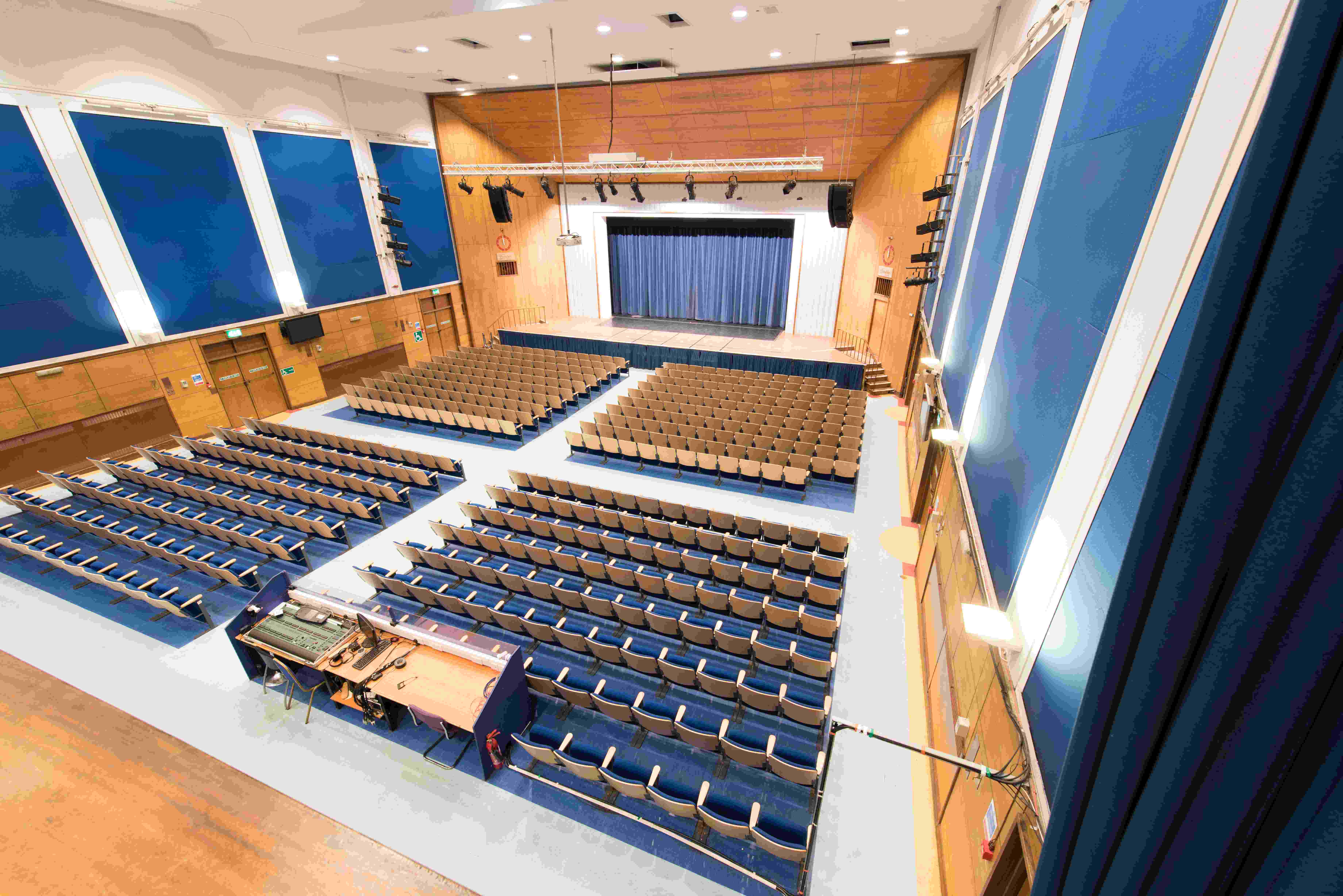 interior of William Aston Hall theatre at Wrexham University