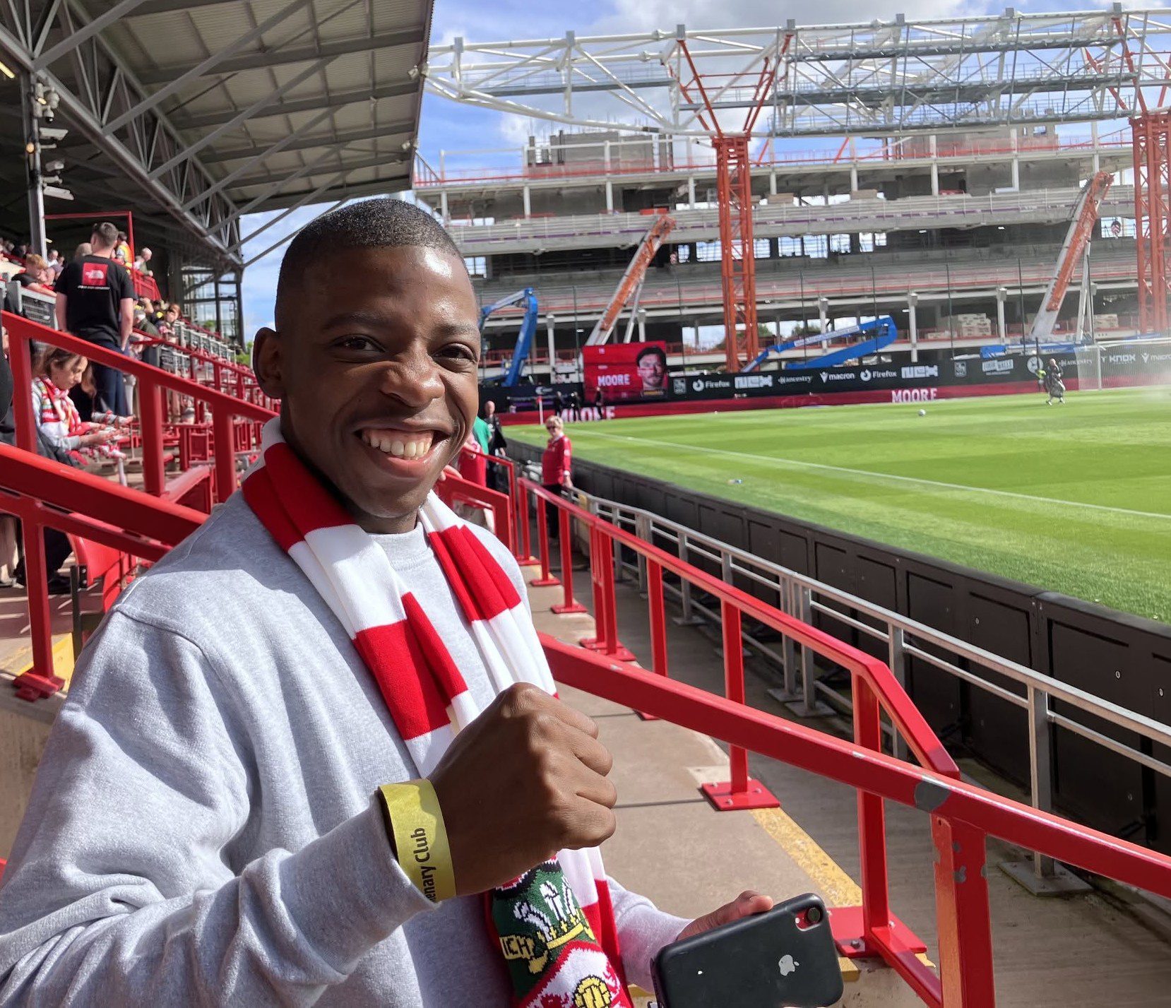 Lesotho national Kabelo Ngatane at Wrexham AFC's Racecourse football ground