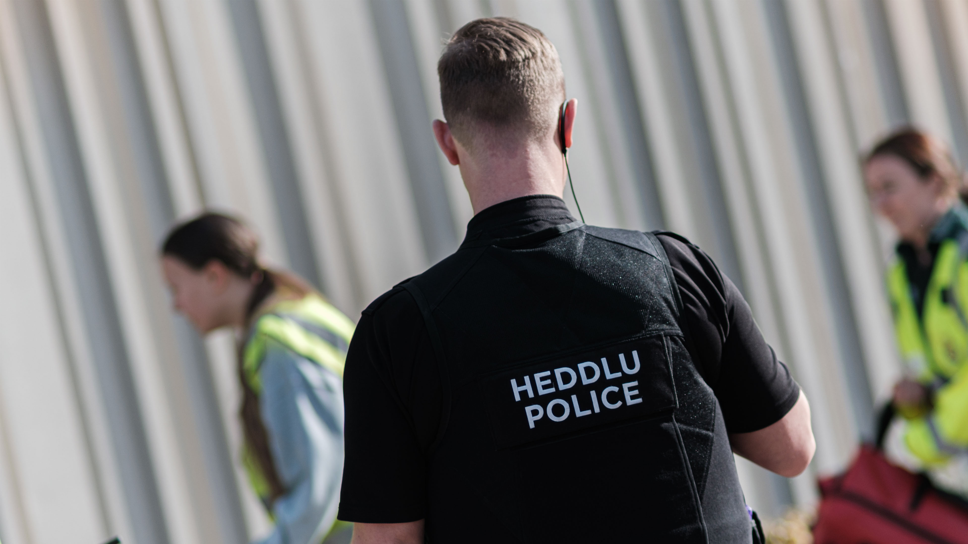 Police officer on campus as part of our major incident day