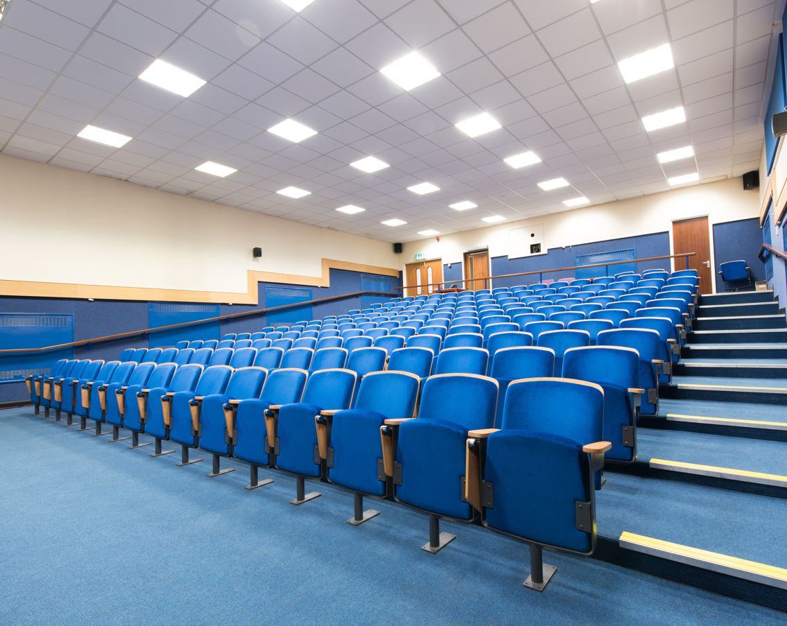 Rows of seats in a theatre