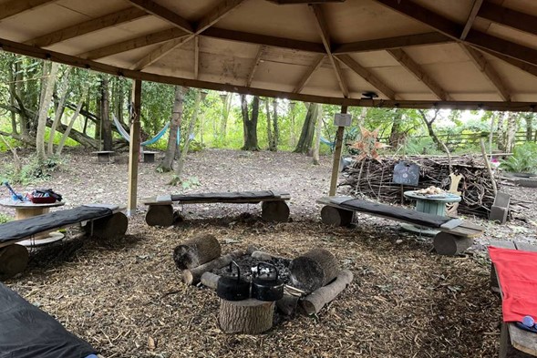 Outdoor learning space in woodland