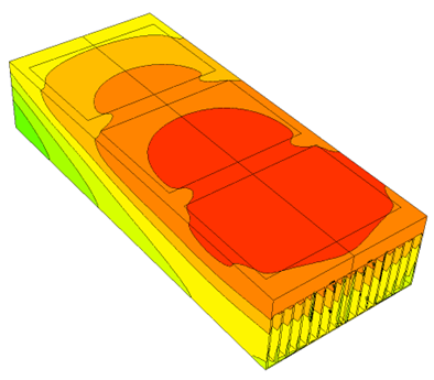 Image showcasing an uneven temperature distribution and even temperature distribution