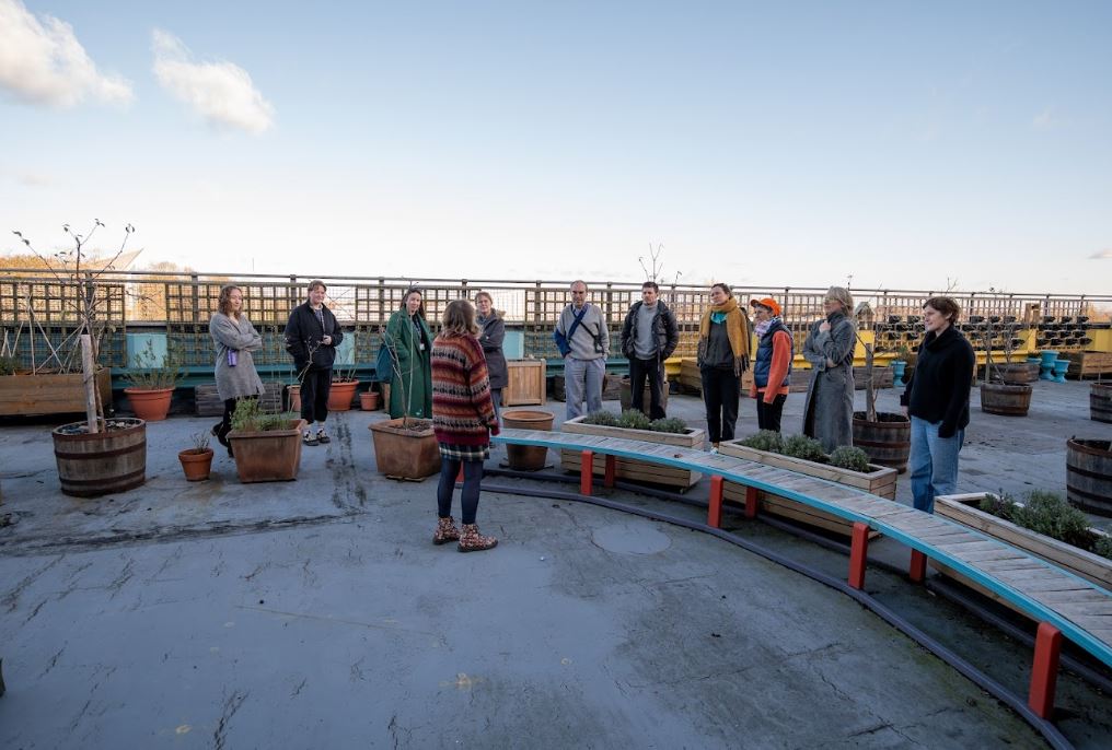 Group of people outdoors in a circle