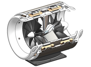 Image of the FAST Fan with intersection removed so the inner workings can be seen