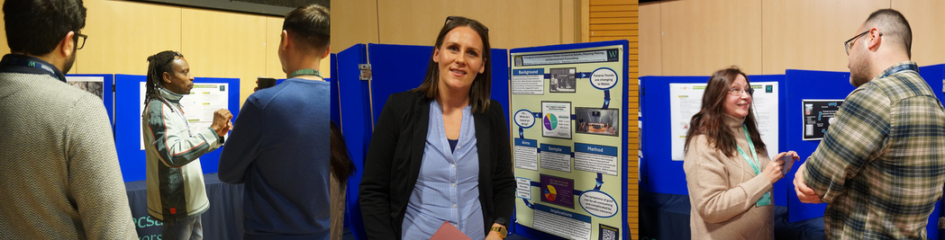 various PGR students presenting their posters