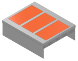 Image of a wedge cut in a heatsink