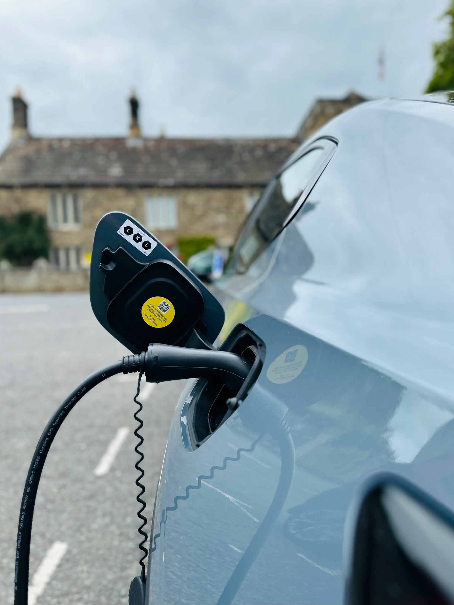 Electric car plugged in