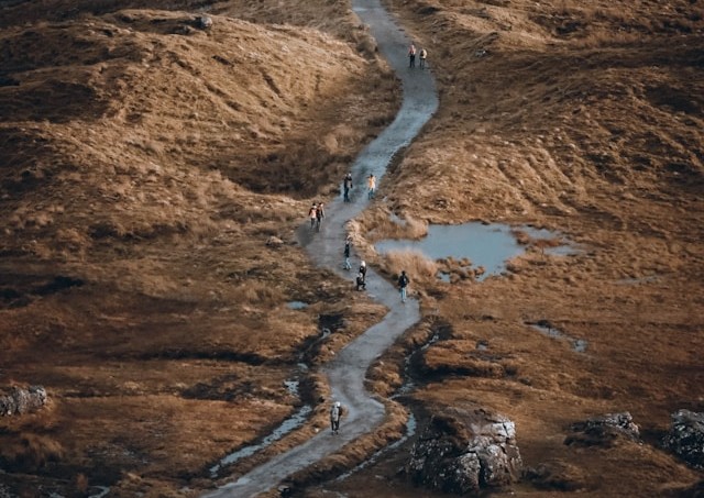 pathway through mountains