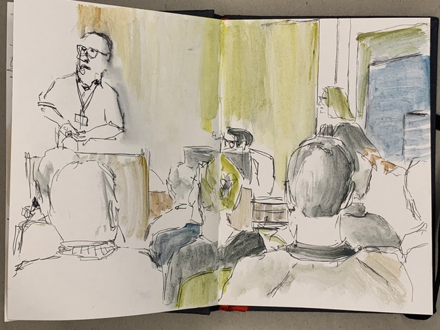 Sketch of Dr David Sprake's public lecture May 2025
