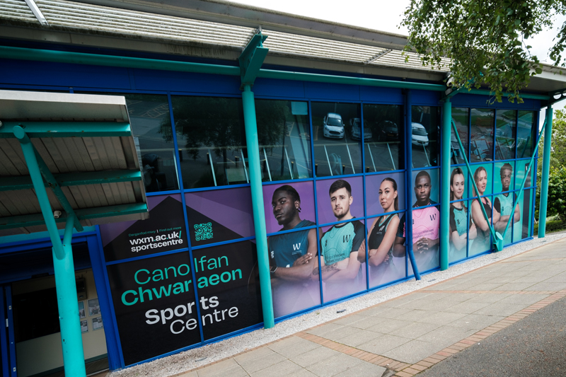 Outside of the sports hall