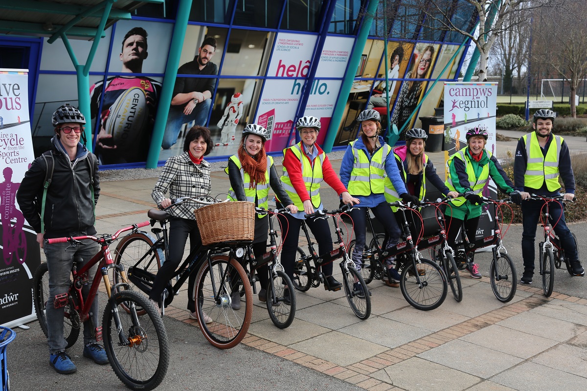 Staff and students on cycle scheme bikes