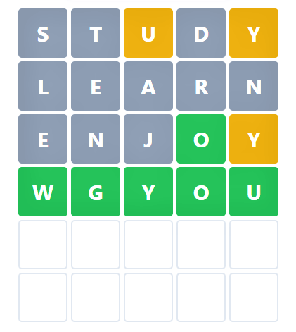 wgu example of wordle game