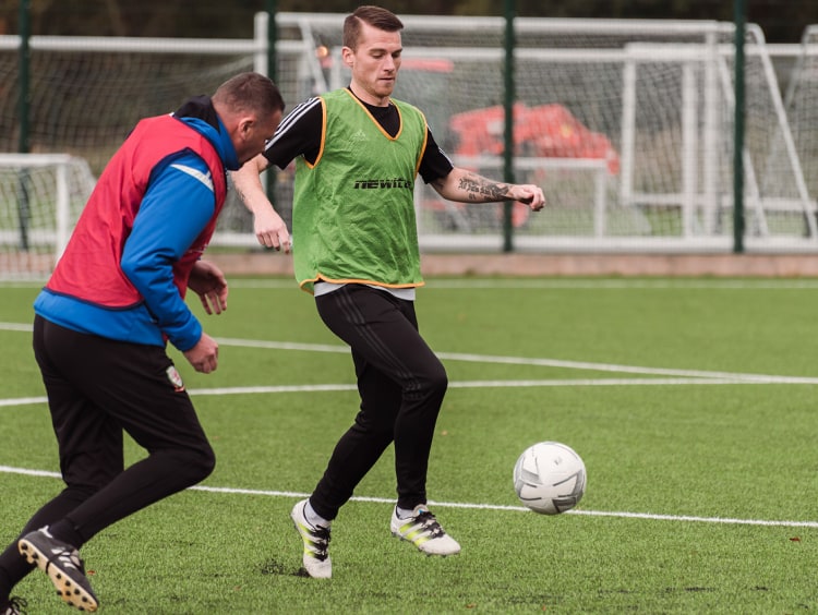 Students playing football